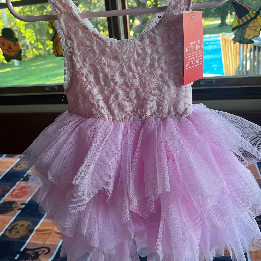 Pink Lace and Tulle Kids Dress
